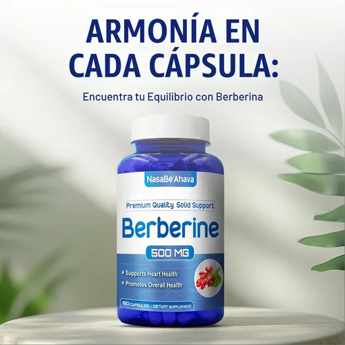 Vista 7 de Suplemento de berberina de fácil absorción de 500 mg Suplemento nutricional a base de hierbas GLP-1 con berberina 500 mg Ayuda a mantener un