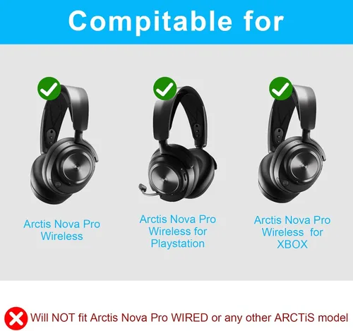 Vista 3 de ELZO Almohadillas de repuesto para Steelseries Arctis Nova Pro Wireless, almohadillas de gel refrescante para Nova Pro Wireless