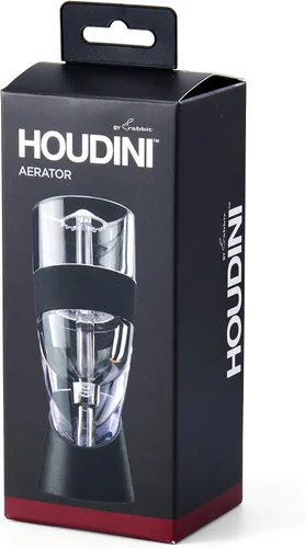 Vista 4 de Houdini Aireador de vino tinto con base, 6 pulgadas, negro/plateado