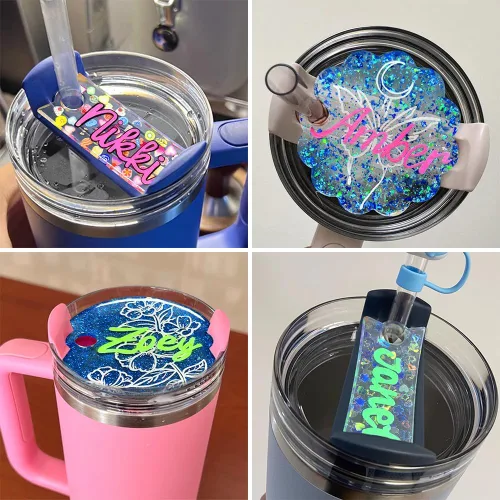 Vista 3 de RESINWORLD Moldes de silicona para etiqueta/placa de nombre de vaso para tapa de 20 oz/30 oz y 40 oz