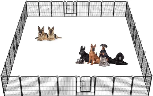 Vista 16 de BestPet Extensión de corral para perros 32 pulgadas, 2 paneles Corral resistente para mascotas con ejercicio de metal Paneles de cerca