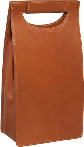 Vista 4 de Piel Leather Portador de vino doble, Saddle, Portador de vino doble