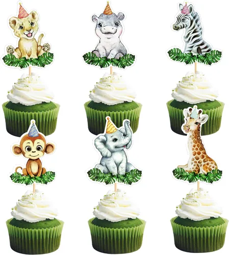 Vista 13 de Ercadio Paquete de 25 adornos para magdalenas de gatos, palillos para tartas de gatos negros, selecciones de cupcakes de animales, decoraciones