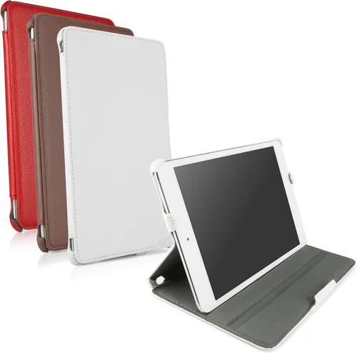 Vista 7 de BoxWave Funda compatible con iPad mini 3 (2014) - Chaqueta de cuero para libros, funda protectora de cuero sintético plegable Folio - Rojo ardiente