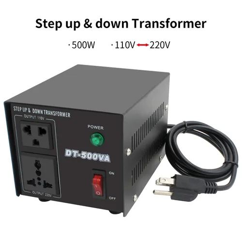 Vista 7 de Yinleader Transformador de voltaje Step Up & Step Down Convertidor de potencia con cable de alimentación de EE. UU., convierte 110 V a 220 V O 220 V