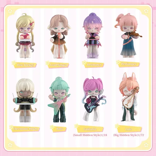 Vista 2 de MJ STUDIO MISYA Idol' Band Series - Caja ciega de 1 unidad, colección aleatoria, juguetes Kawai, adornos de escritorio, lindas figuras de caja ciega