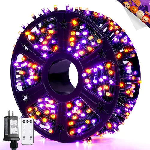 Vista 25 de JMEXSUSS 400 luces LED de Navidad rojas, blancas y verdes, luces de árbol de Navidad de 132 pies con control remoto, tira de luces para interiores