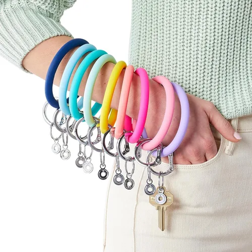 Vista 6 de Oventure, Llavero de pulsera original, llavero Big O de silicona - Colección Confeti