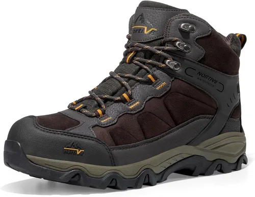Vista 25 de NORTIV 8 - Botas de senderismo impermeables para hombre, zapatos de montañismo ligeros para exteriores