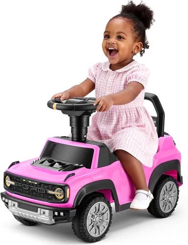 Vista 9 de First Ride On Auto de empuje para niños pequeños, con licencia Ford Bronco Raptor Push Around Buggy para niños pequeños de 1 a 3 años con cuerno