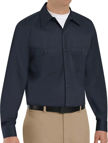 Vista 29 de Red Kap Camisa de trabajo industrial de manga larga para hombre Caqui