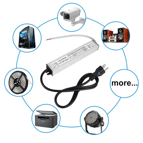 Vista 7 de inShareplus Fuente de alimentación LED de 12 V, 30 W IP67 controlador impermeable para exteriores, CA 110-260 V a CC 12 V 2.5 A transformador