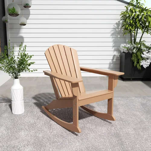 Vista 10 de WestinTrends Dylan - Silla mecedora Adirondack de plástico de polietileno para exteriores, color negro