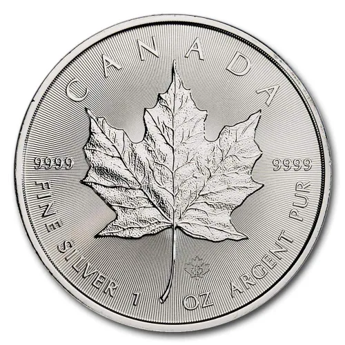 Vista 3 de 1988 - Lote actual de (5) Hoja de arce de plata canadiense de 1 oz $5 Vendedor BU