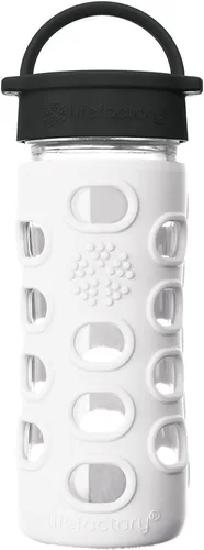 Vista 14 de Lifefactory Botella de agua de vidrio sin BPA de 12 onzas con tapa clásica y funda protectora de silicona, Marigold Caléndula