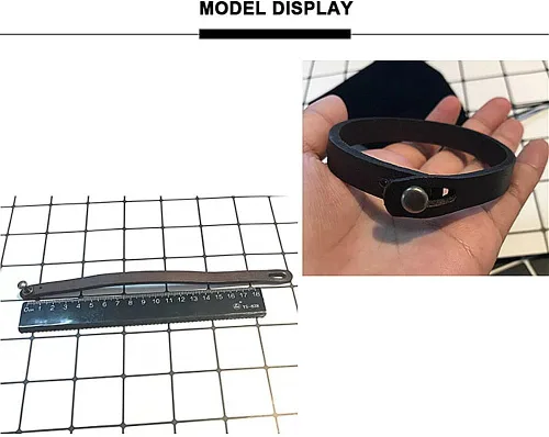 Vista 5 de Pulsera de cuero genuino para hombre, hecha a mano, ajustable, estilo punk, pulsera de cuero para hombres