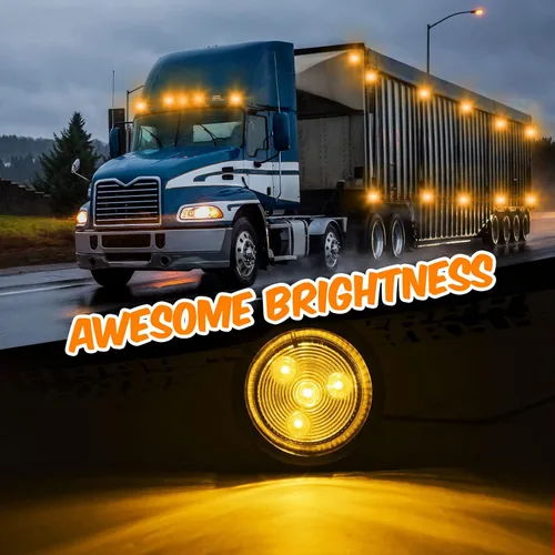 Vista 6 de Macarrie 24 piezas de 5,08 cm de diámetro, luces indicadoras LED redondas, impermeables, para remolque, luz lateral para remolque, 12-24v