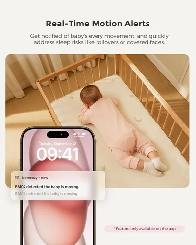 Vista 7 de Momcozy Máquina de sonido para dormir del bebé con luz nocturna y monitor de bebé Momcozy Smart WiFi con cámara y audio