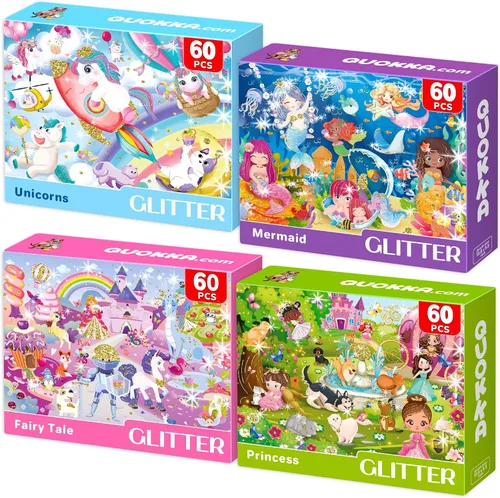 Vista 11 de QUOKKA Rompecabezas para niños de 4 a 6 años – Pack de 4 rompecabezas de 60 piezas para niños – Juego de rompecabezas de cuentos de hadas