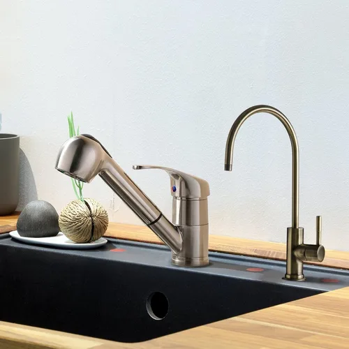 Vista 2 de iSpring GA1-AW llave de diseñador para filtro de agua, de gran capacidad, en bronce sólido, 14 onzas, 6.5 pulgadas x 11 pulgadas, estilo europeo