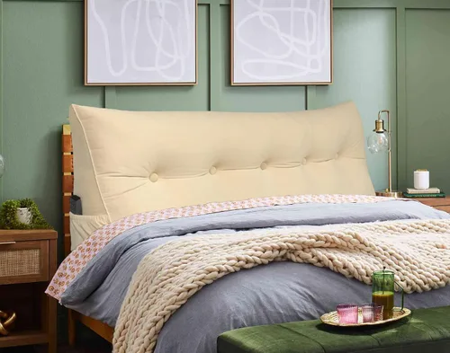 Vista 4 de Peachwell Almohada triangular de lectura para reposo en cama, cojín de refuerzo grande para cabecero, respaldo, almohada de cuña con funda extraíble