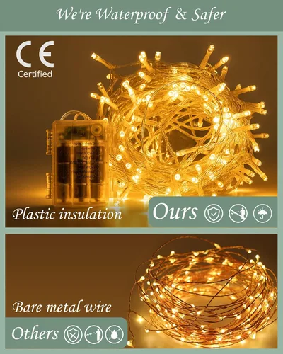 Vista 4 de JACKYLED Paquete de 12 guirnaldas de hiedra artificial de 80 pies, hojas de dinero Pothos con luces de cadena LED de 80 certificadas CE, luces