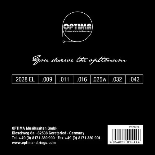 Vista 2 de Optima Cuerdas de Oro 2028 Extra Light 009/042