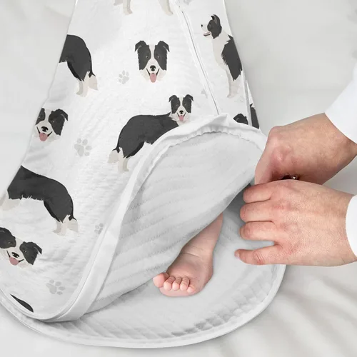 Vista 5 de vvfelixl Unisex Border Collie Black Baby Sleeping Bag,Baby Wearable Blanket,Babies Sleep Sack,Sleep Suit for Toddler Infant Newborn 0-6 Months