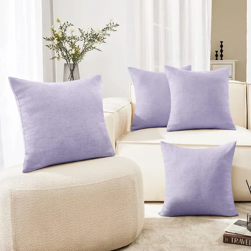 Vista 20 de Deconovo Juego de 2 fundas de almohada de pana suave con cremallera invisible, 16 x 16 pulgadas, color gris pardo, decoración del hogar para sofá