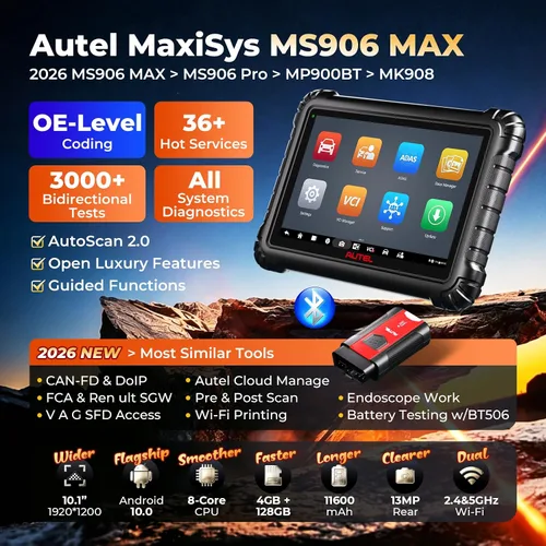 Vista 2 de Autel Maxisys MS908P MS906 DS808 Escáner de diagnóstico de automoción, herramienta de escaneo para lector de códigos, herramienta de programación ECU