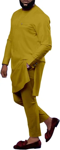 Vista 9 de Ropa africana para hombre, Bazin Riche Dashiki - Conjunto de 2 piezas, traje africano tribal