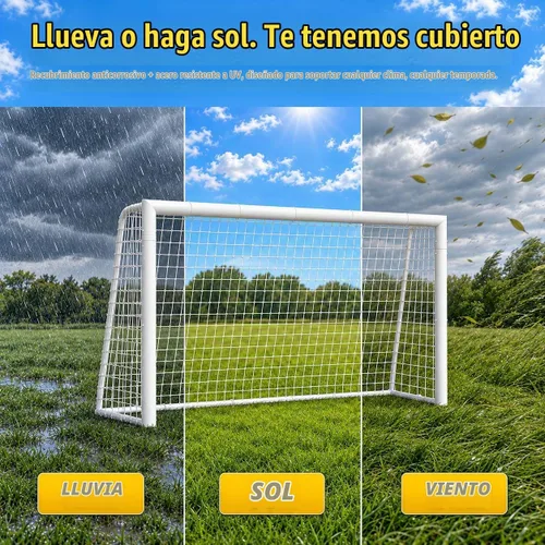 Vista 9 de Kids Soccer Goal, 12x6ft/8x6ft/6x4ft Steel Soccer Goals for Backyard Steel Goal for Kids 4–15, for Training and Match Play, Include HDPE Soccer Net