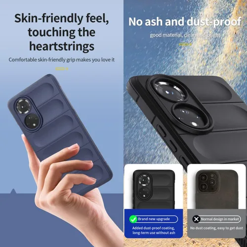 Vista 5 de Funda de teléfono con bolsa de aire para Huawei Nova 9, forro de microfibra para Honor 50, funda de silicona linda delgada suave antideslizante Negro