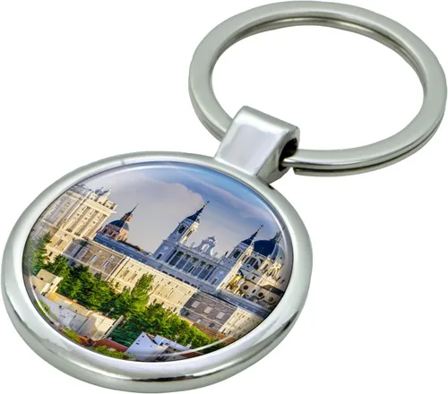 Vista 2 de Llavero Madrid España con cúpula epoxi y llavero de metal, Multi