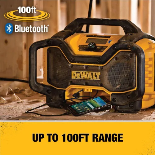 Vista 10 de DEWALT Radio Bluetooth MAX de 20 V, rango de 100 pies, portátil para lugares de trabajo (DCR025)