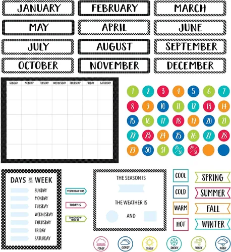 Vista 16 de Creative Teaching Press Bold & Bright - Juego de calendario, tablón de anuncios CTP y exhibición para el aula, 67 piezas