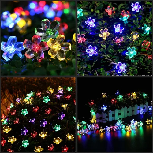 Vista 7 de YULETIME Guirnalda de luces LED Sakura multicolor, 33 pies, 100 unidades, 8 modos, alimentada por USB, luces novedosas (multicolor, Sakura) USB