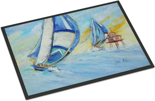 Vista 184 de Caroline's Treasures JMK1017JMAT - Tapete de caza de rana garza azul, 24 x 36 pulgadas, tapete para puerta delantera, interior y exterior