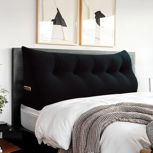 Vista 18 de Almohada de cabecero – Almohada de cama grande 3 en 1 como almohada de lectura de cuña, almohada grande para sofá cama o respaldo de apoyo, almohada