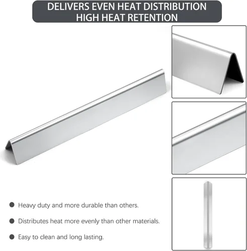Vista 6 de Genesis 7620 7621 Barras aromatizantes 65505 Piezas de repuesto para Weber Genesis Grill Parts 300 Series con perilla de control frontal E-310 E-320