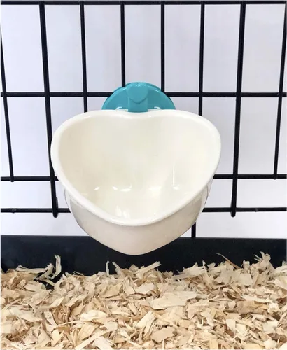 Vista 3 de Choco Nose Tazón de comida extraíble patentado en forma de corazón para perros, cachorros, conejos, gatos, cobayas, chinchillas, pájaros, plato