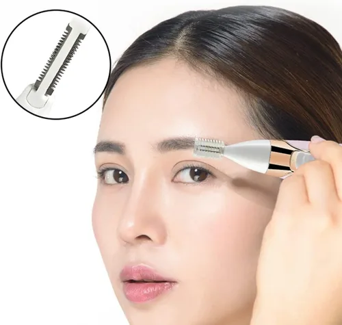 Vista 7 de Maquinillas de afeitar eléctricas para mujeres, removedor de vello facial para mujeres, cara, cejas, nariz, piernas, púbico, bikini, recortador