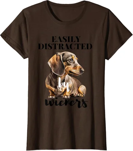 Vista 16 de Easy Distracted By Wieners Dachshund - Camiseta divertida para perro Weiner, Azul