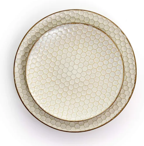 Vista 4 de Elama HoneyIvory - Vajilla de cerámica de 16 piezas en color marfil
