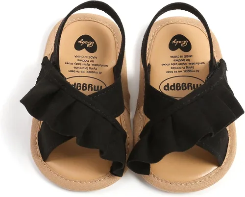 Vista 5 de RVROVIC Sandalias de primera calidad para bebés, niños y niñas, suela de goma antideslizante suave, zapatos de verano al aire libre para niños