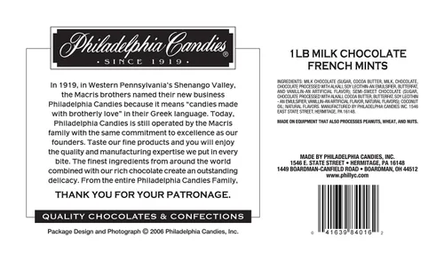 Vista 2 de Philadelphia Candies Trufas de menta francesa Meltaway, chocolate con leche, caja de regalo de 1 libra