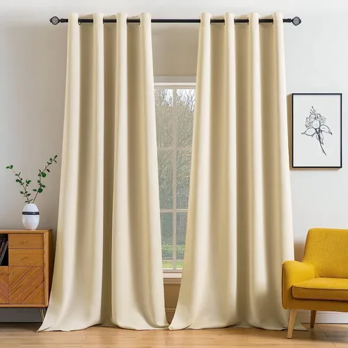 Vista 96 de MIULEE Cortinas opacas para dormitorio o sala de estar, juego de 2 paneles de cortina para ventana con aislamiento térmico y bloqueo de luz