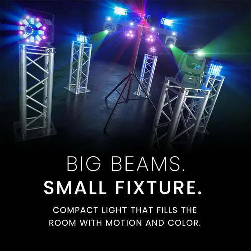 Vista 4 de CHAUVET DJ Mini Kinta ILS Compact LED Derby Effect Light Salida de haz múltiple RGBW a través de 48 lentes Compatible con ILS DMX y Master