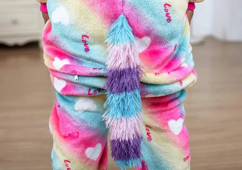 Vista 8 de Kids Unicorn Onesie Animal Pajamas Halloween Cosplay Costume Sleepwear Gift for Girls