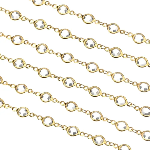 Vista 14 de uxcell Cadena de diamantes de imitación negros de 5 yardas a granel con cadena de latón chapada en plata para hacer joyas, manualidades, pulseras